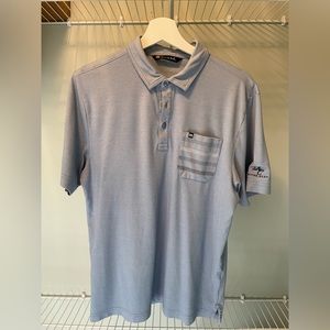 Travis Mathew Mens Golf Polo Light Blue Medium The River Club